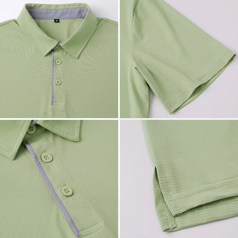 Men's Athletic Short Sleeve Polo Shirt Lightweight Quick Dry Sport Workout Shirt Summer Casual Thin Outdoor Shirts US/ EU Size