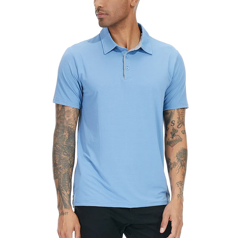 Men's Athletic Short Sleeve Polo Shirt Lightweight Quick Dry Sport Workout Shirt Summer Casual Thin Outdoor Shirts US/ EU Size
